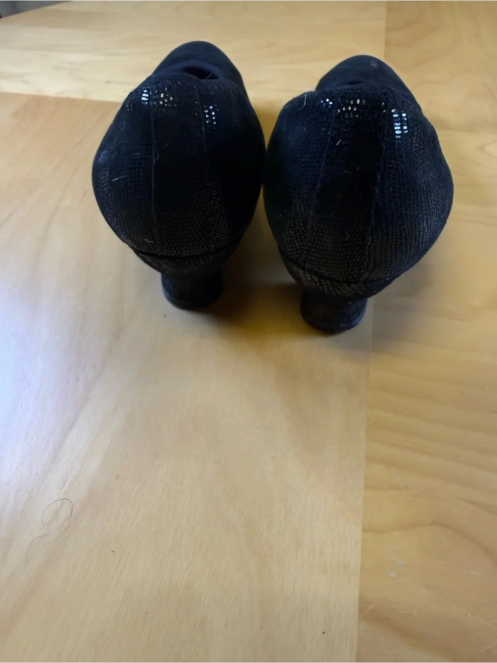 hotter Black Low Block Heel Shimmer Pumpse